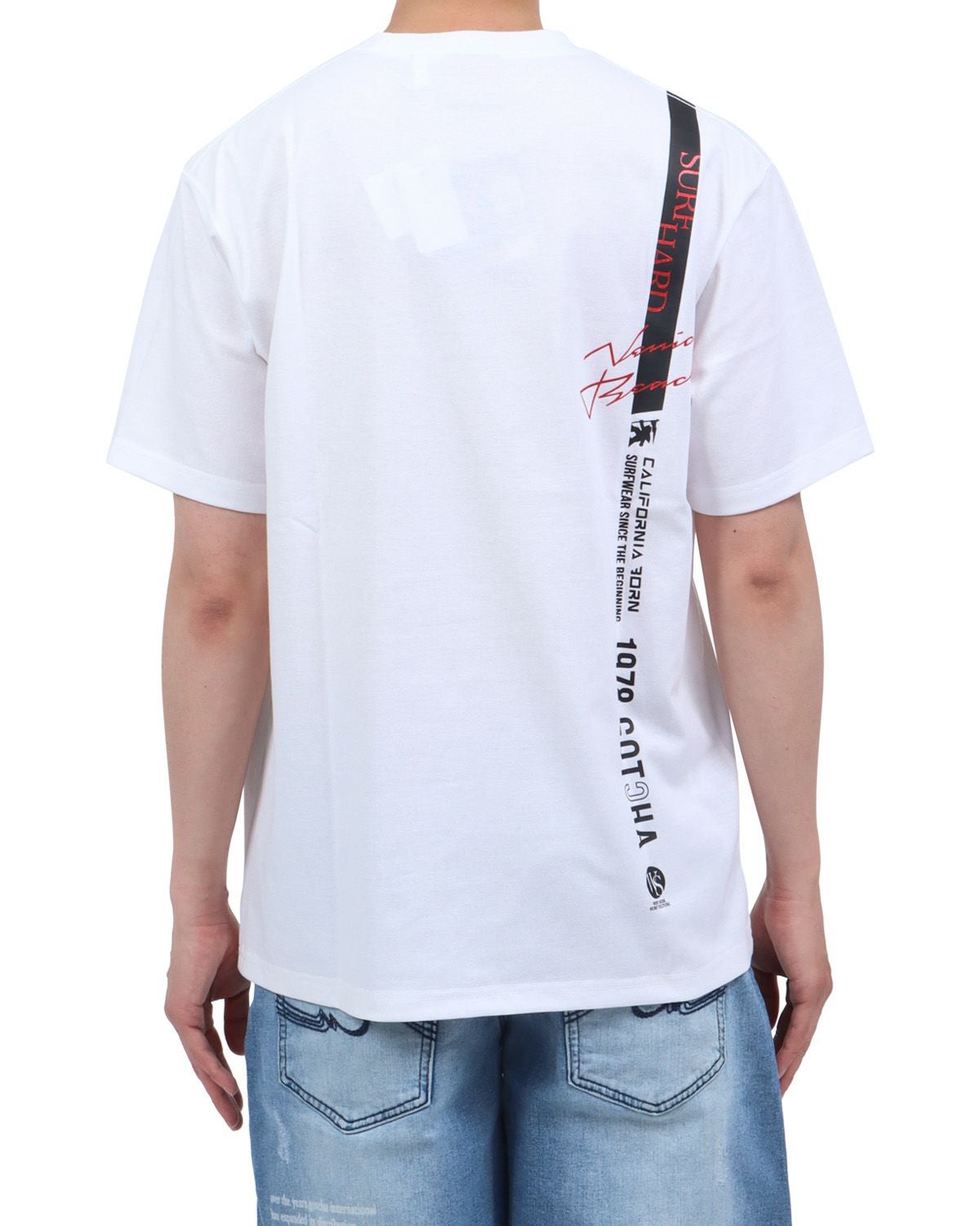 ホワイト：174cm62kg(Lサイズ着用)