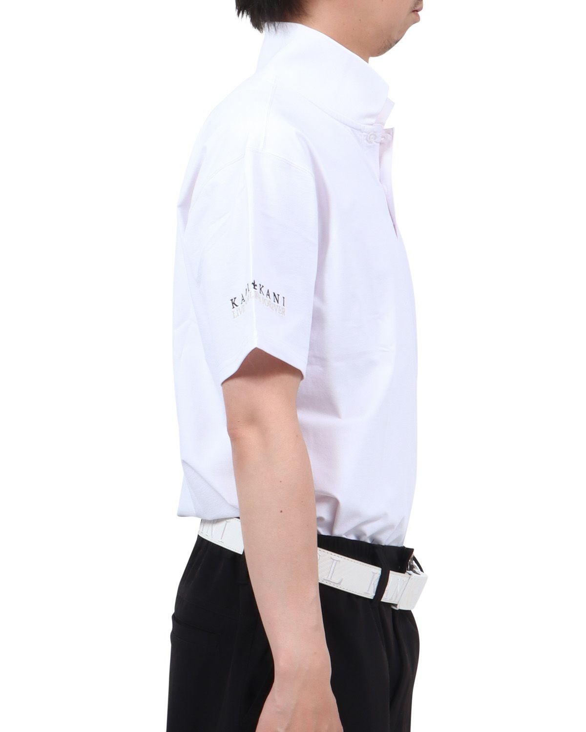 ホワイト：174cm62kg(Lサイズ着用)