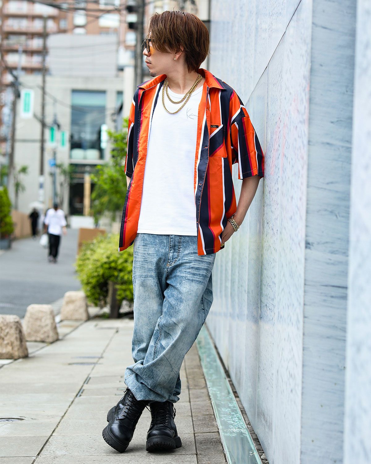 Karl Kani] Sline ストライプ 開襟 シャツ | PEET ONLINE STORE