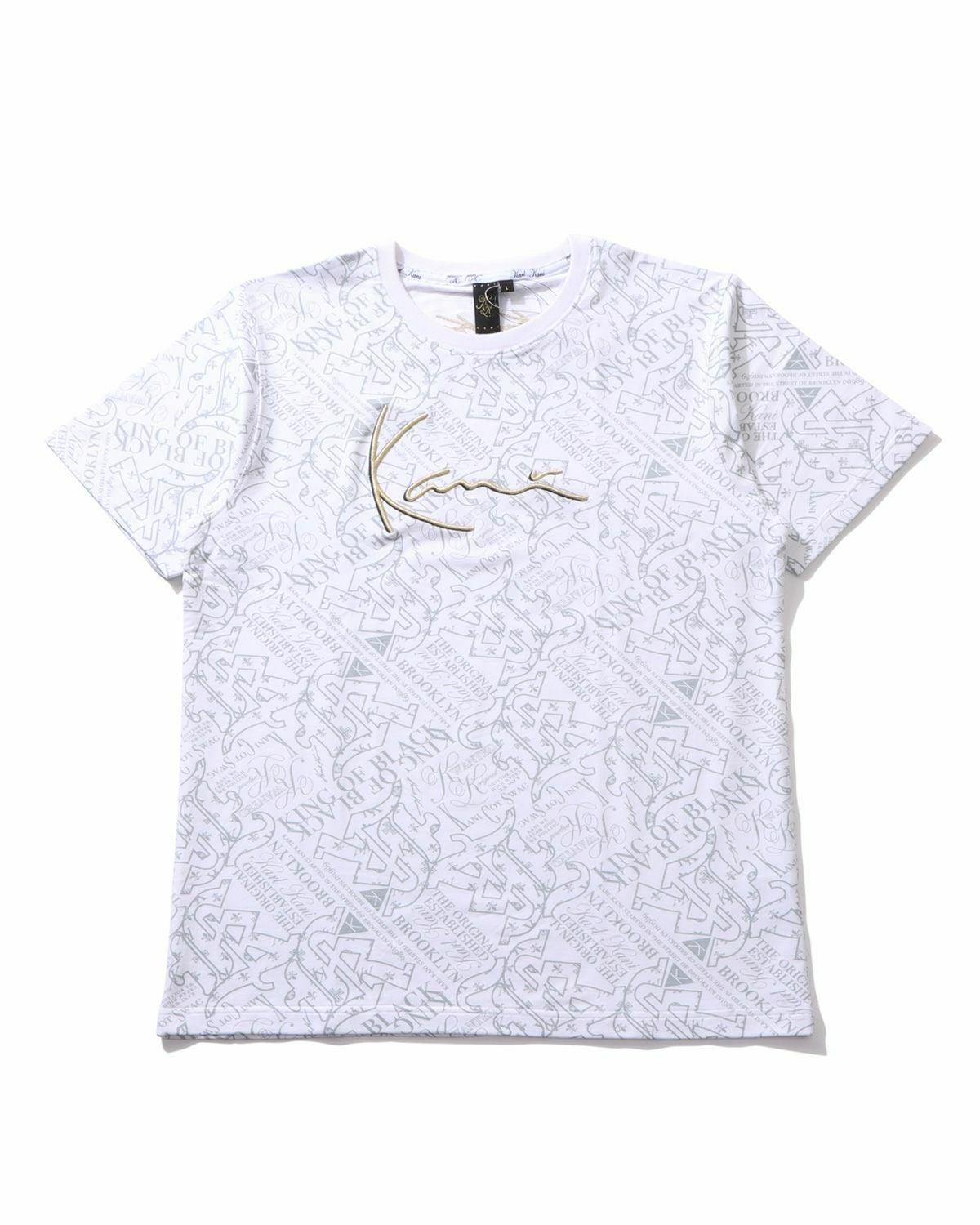 KARL KANI カールカナイ 総柄シャツ ホワイト・ブラック XL カール 
