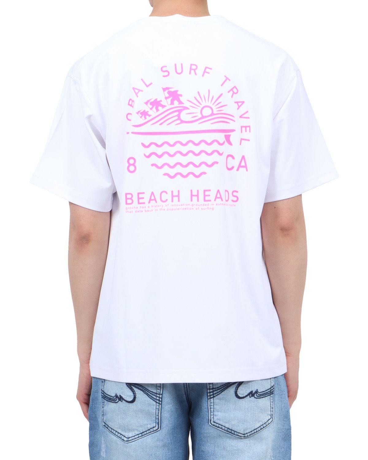 ホワイト：174cm62kg(Lサイズ着用)