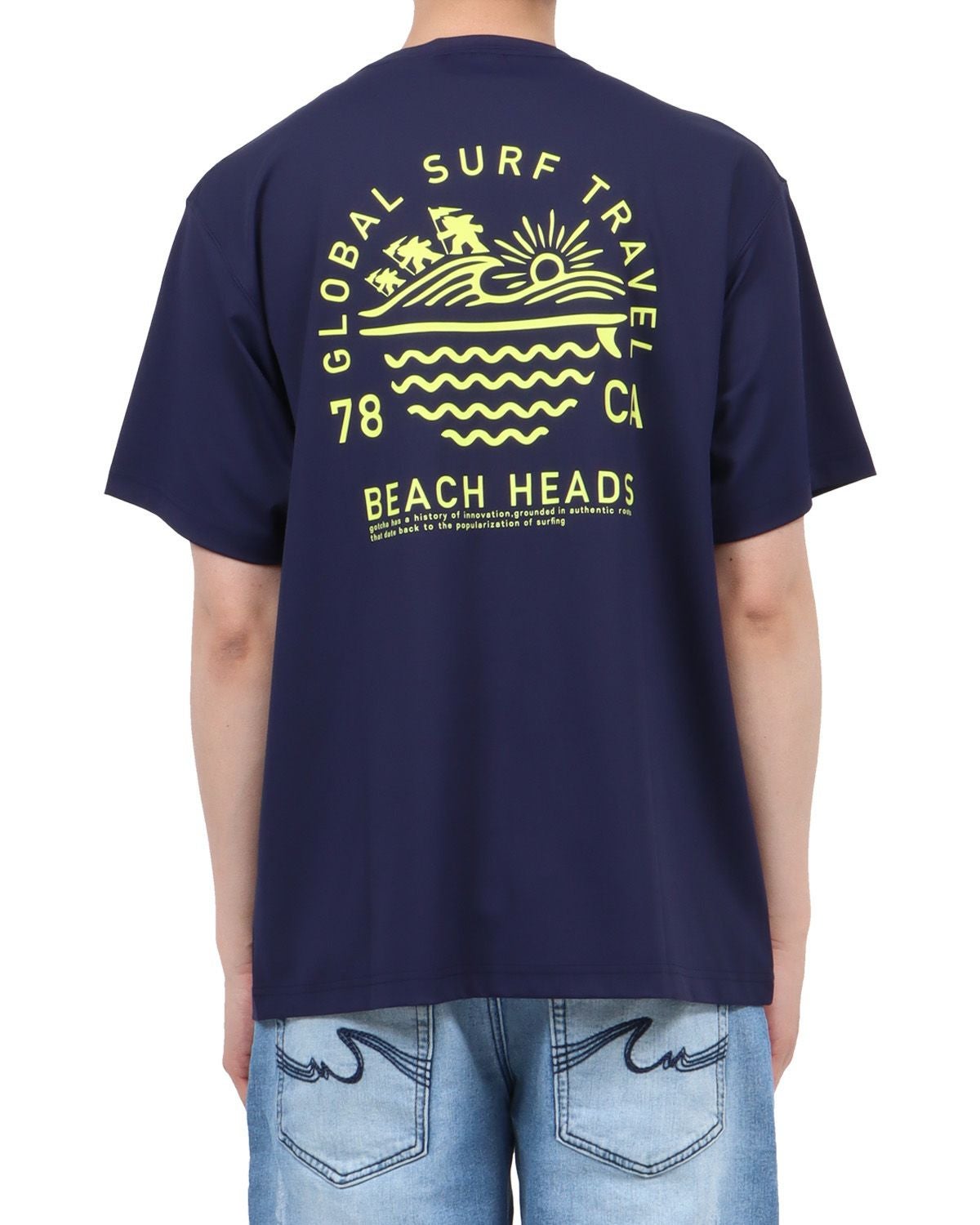 ネイビー：174cm62kg(Lサイズ着用)