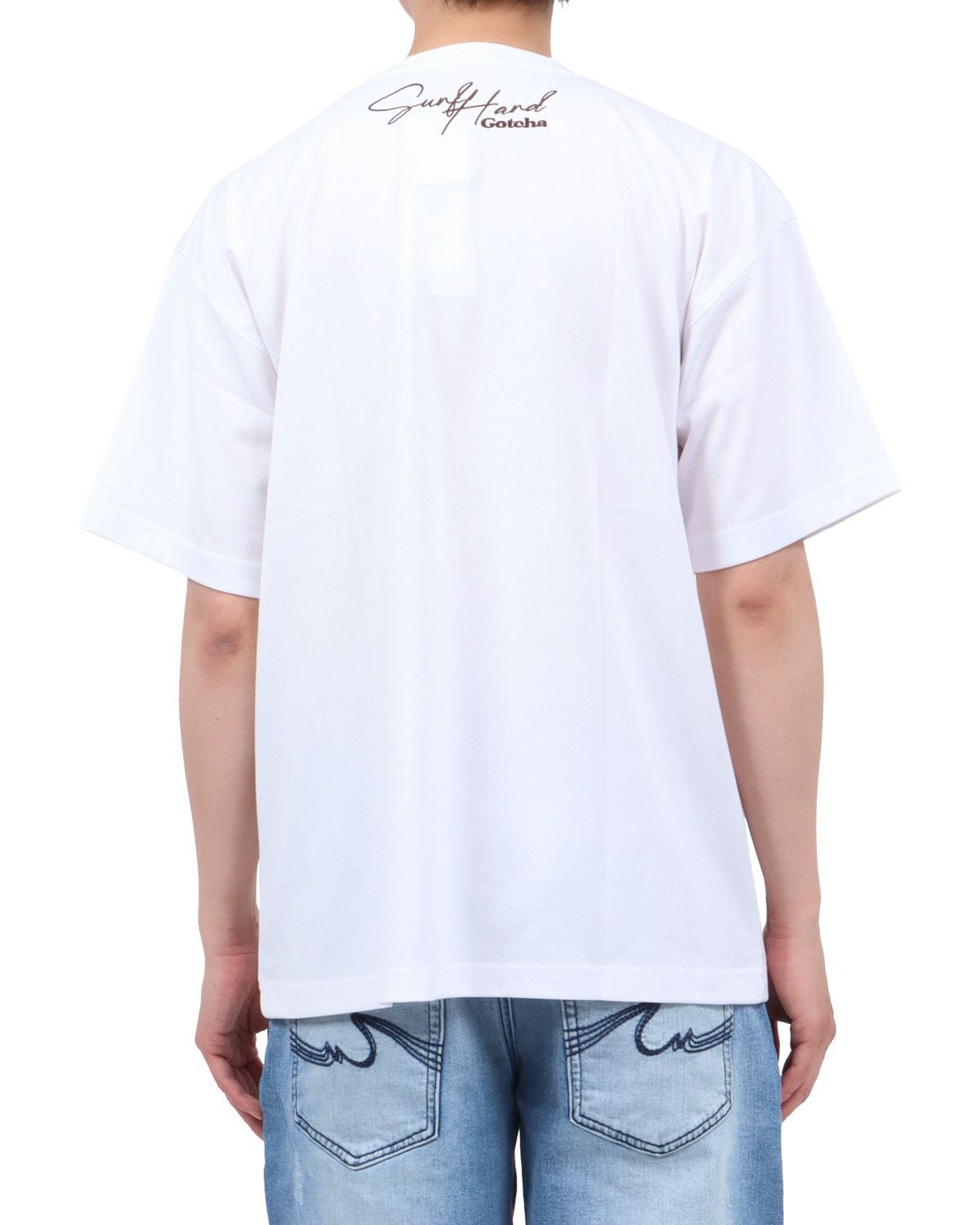 ホワイト：174cm62kg(Lサイズ着用)