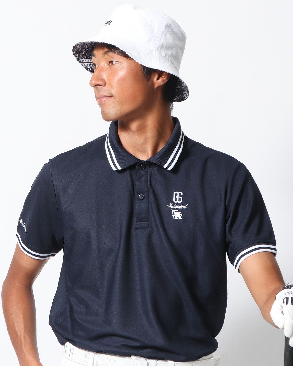 ネイビー:178cm68kg(Lサイズ着用)