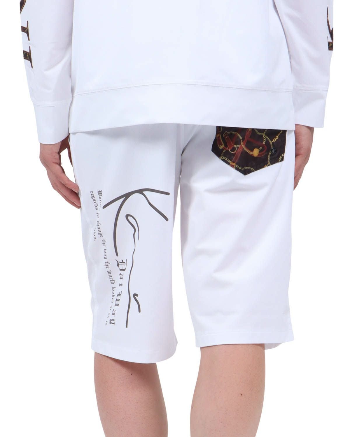 ホワイト：174cm62kg(Mサイズ着用)