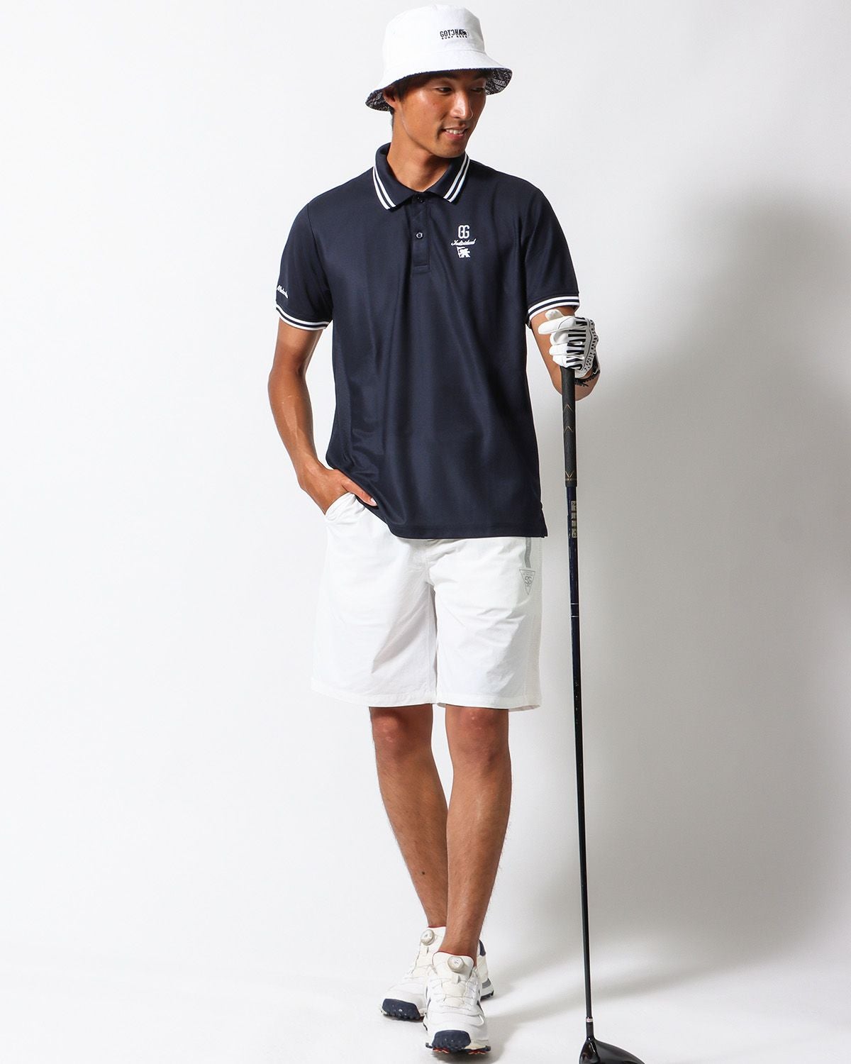 ホワイト：178cm/68kg(Lサイズ着用)