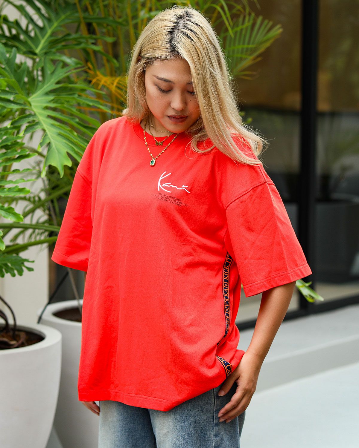 Karl Kani] SL ロゴテープ ビッグシルエット カラー Tシャツ | PEET