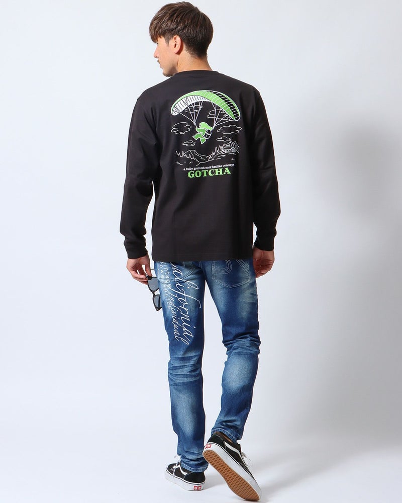 インディゴ：180cm/70kg(Mサイズ着用)