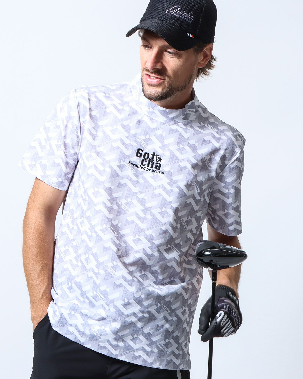 GOTCHA GOLF] ハイブリッド 多機能 アイソメトリック モックネック T