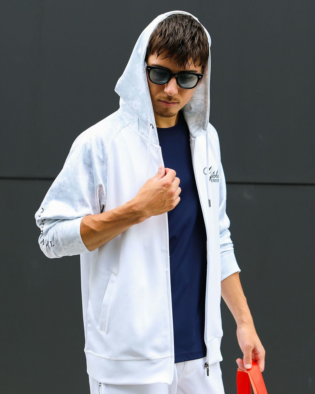 ニューバランス　ゴルフ　フルジップ　パーカー　パイル地　ボーダー　ジャケット　白 New Balance GOLF ニューバランスゴルフ ゴルフウェア メンズ