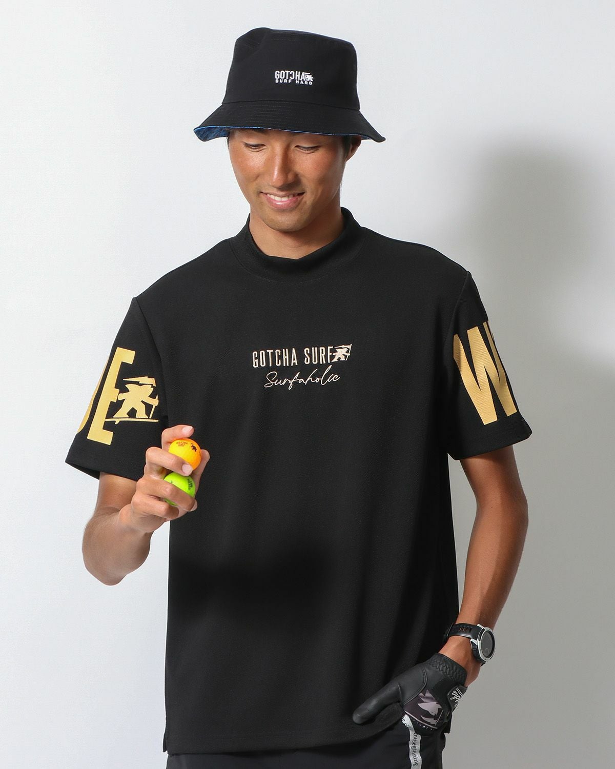 GOTCHA GOLF] デオドラント ビッグ ロゴ ベーシック カルゼ モック