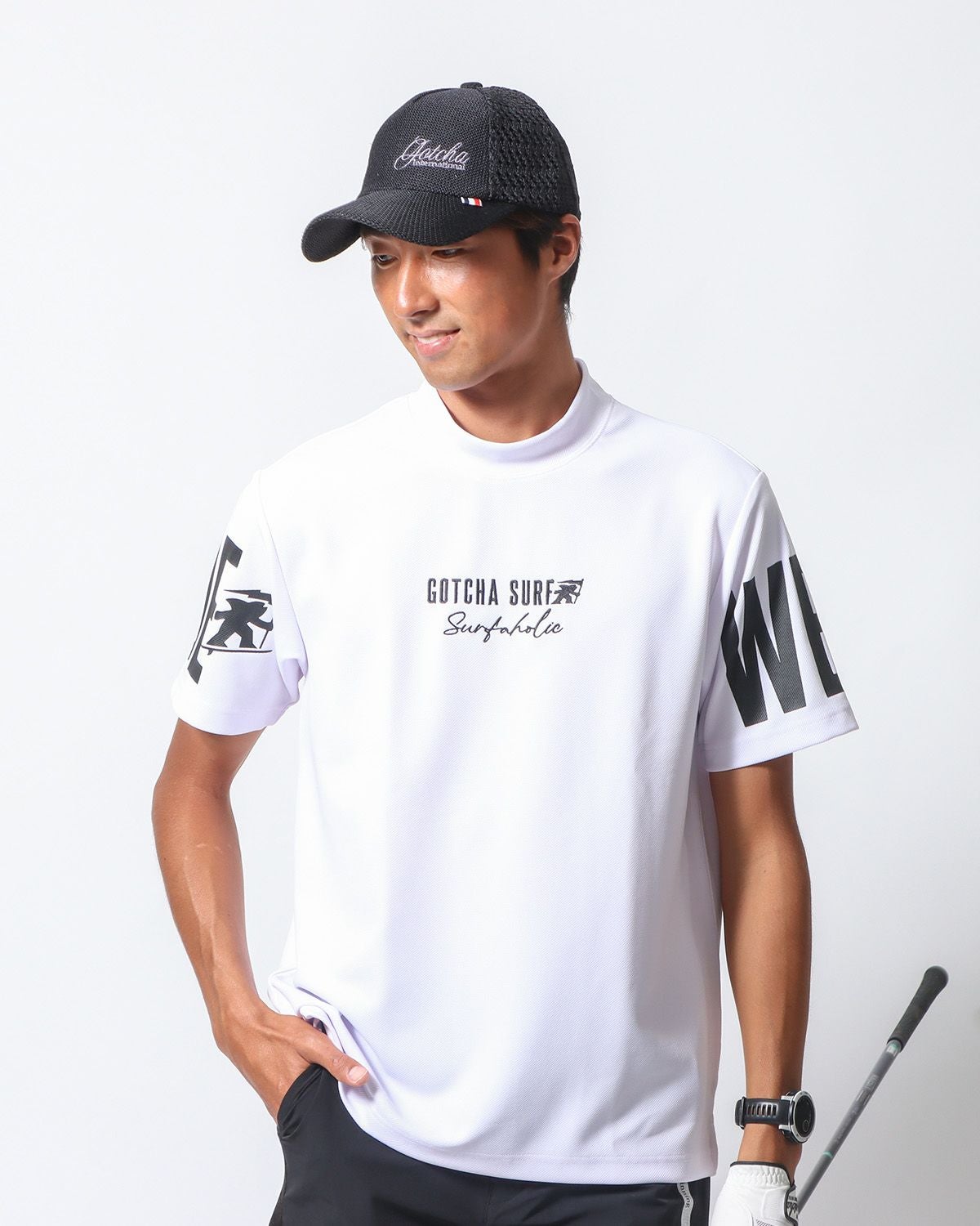 GOTCHA GOLF] デオドラント ビッグ ロゴ ベーシック カルゼ モック