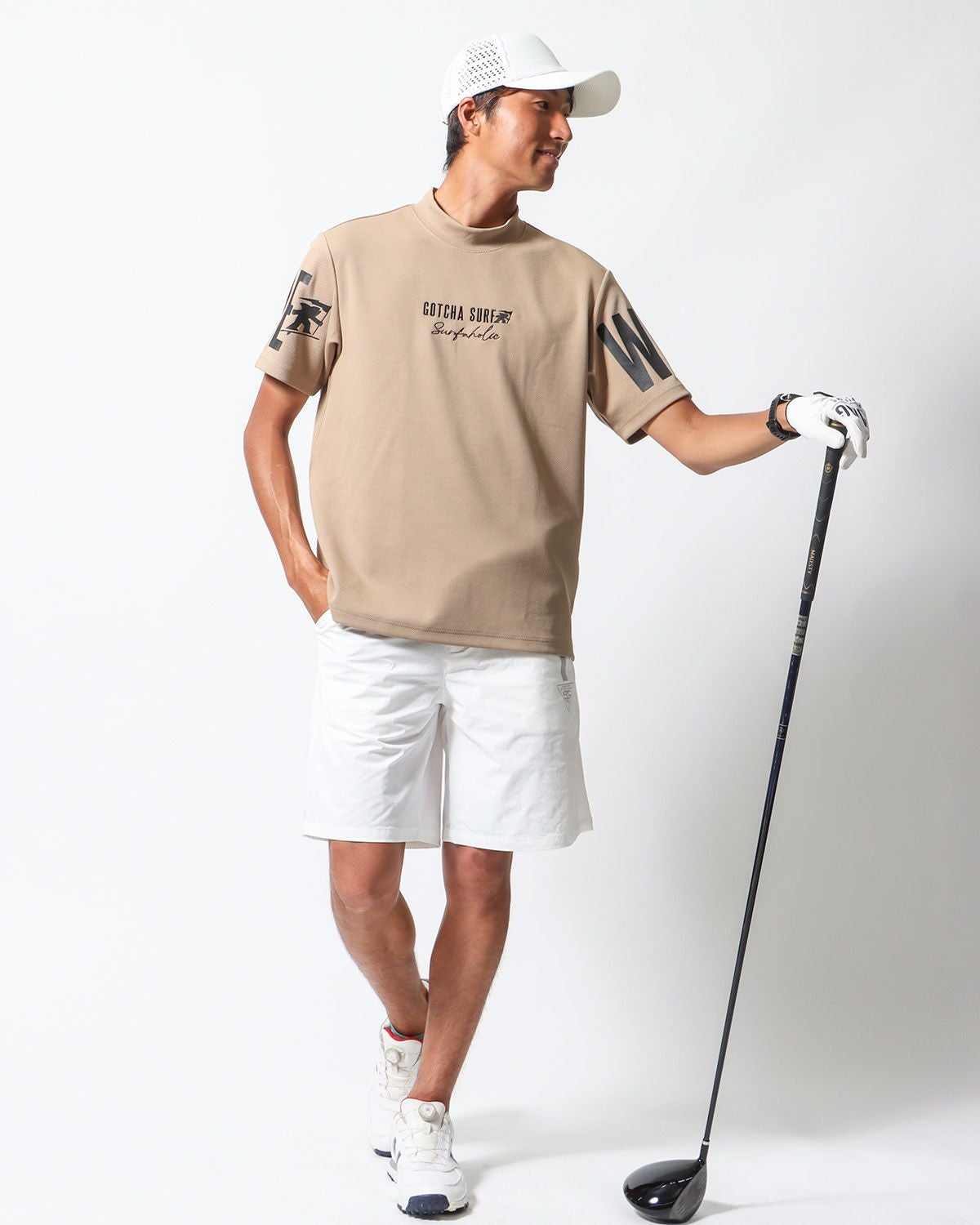 GOTCHA GOLF] デオドラント ビッグ ロゴ ベーシック カルゼ モック