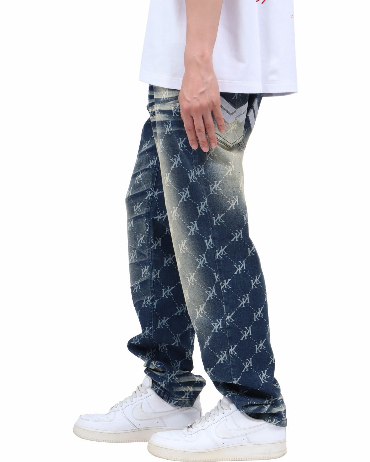 Karl Kani] ストレッチ レーザー モノグラム デニムパンツ | PEET