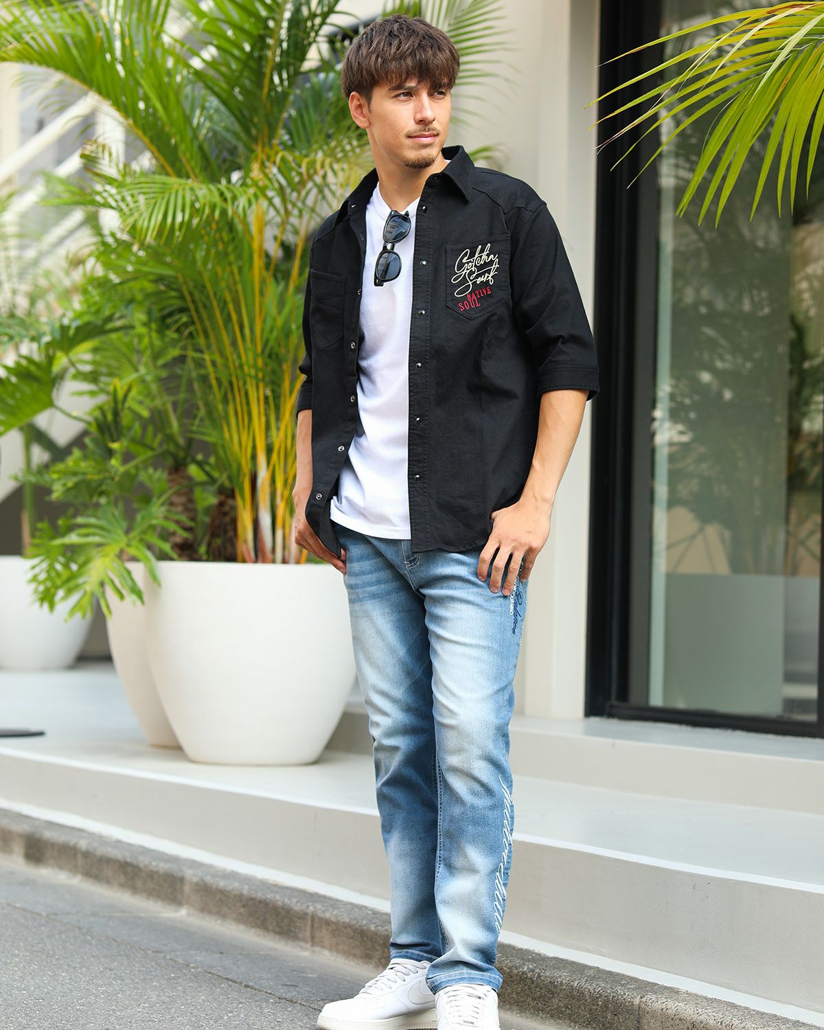 ブラック：180cm/70kg(Lサイズ着用)