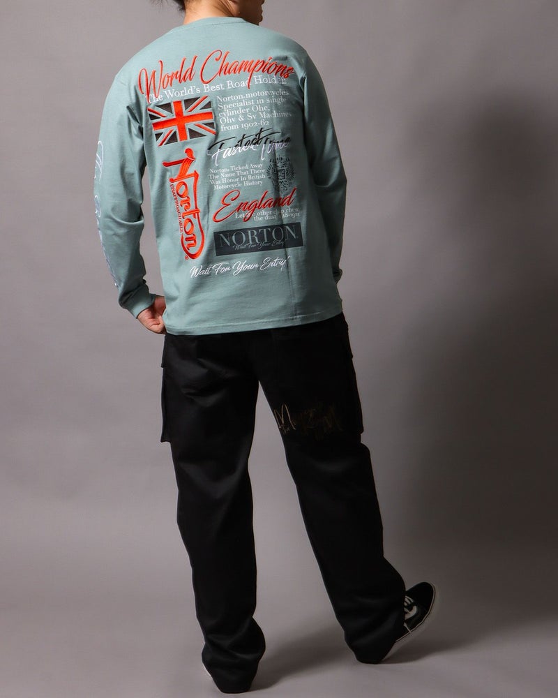 ミントグリーン：178cm/75kg(Lサイズ着用)