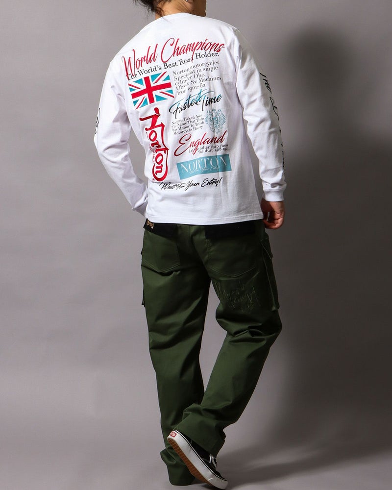 ホワイト：178cm/75kg(Lサイズ着用)