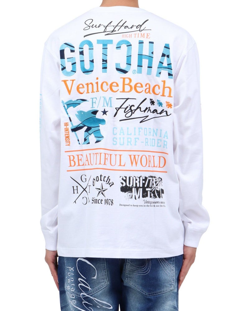 ホワイト：174cm62kg(Lサイズ着用)