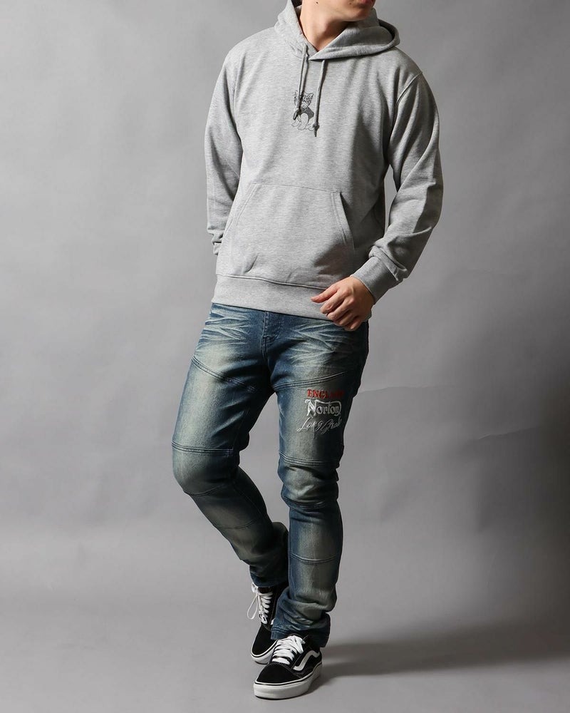 杢グレー：178cm/75kg(Lサイズ着用)