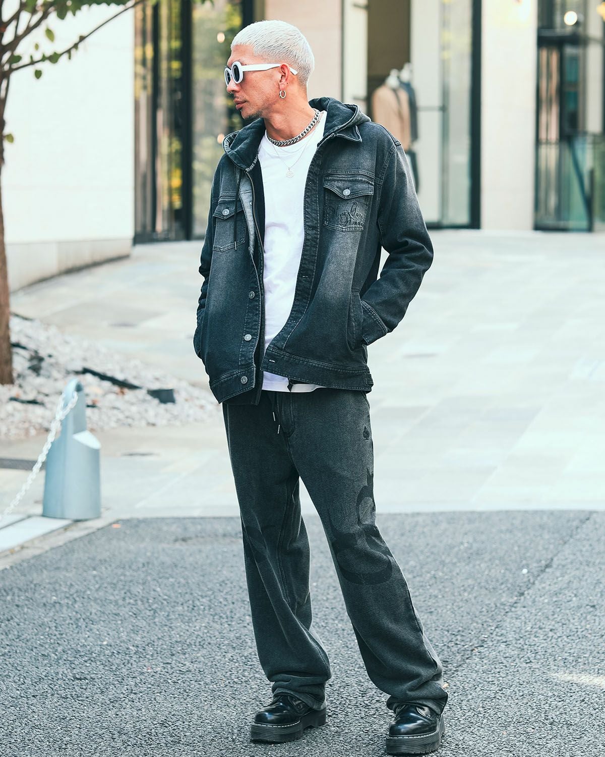 MCD] ストレッチ ブラック デニムジャケット | PEET ONLINE STORE