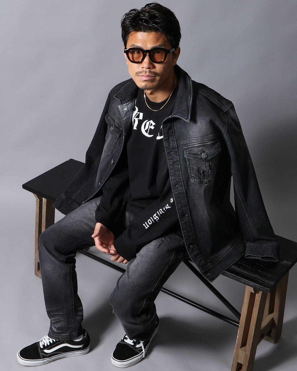 MCD] ストレッチ ブラック デニムジャケット | PEET ONLINE STORE