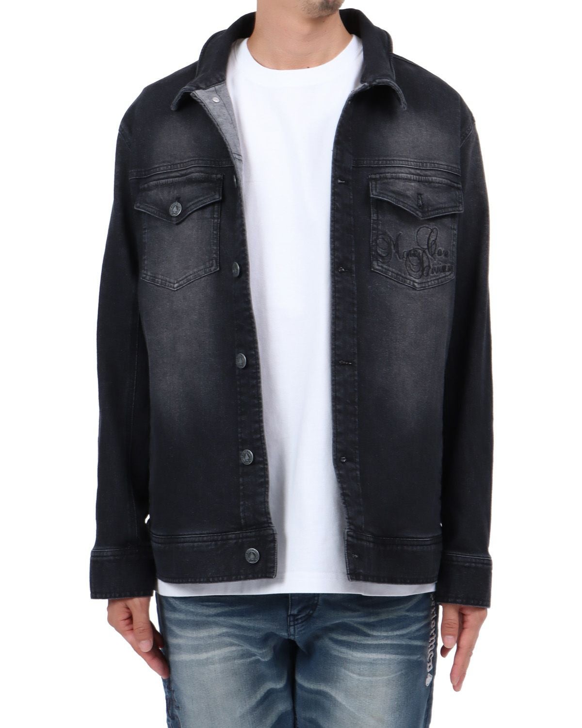 MCD] ストレッチ ブラック デニムジャケット | PEET ONLINE STORE