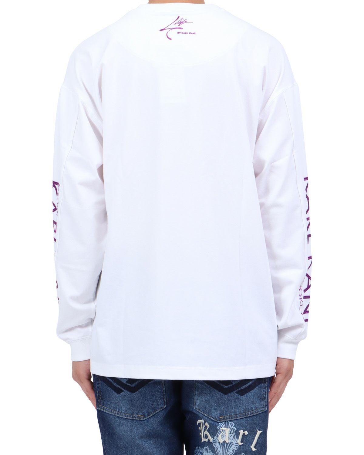 ホワイト：174cm62kg(Lサイズ着用)