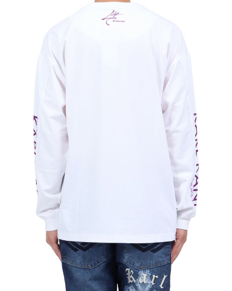 ホワイト：174cm62kg(Lサイズ着用)