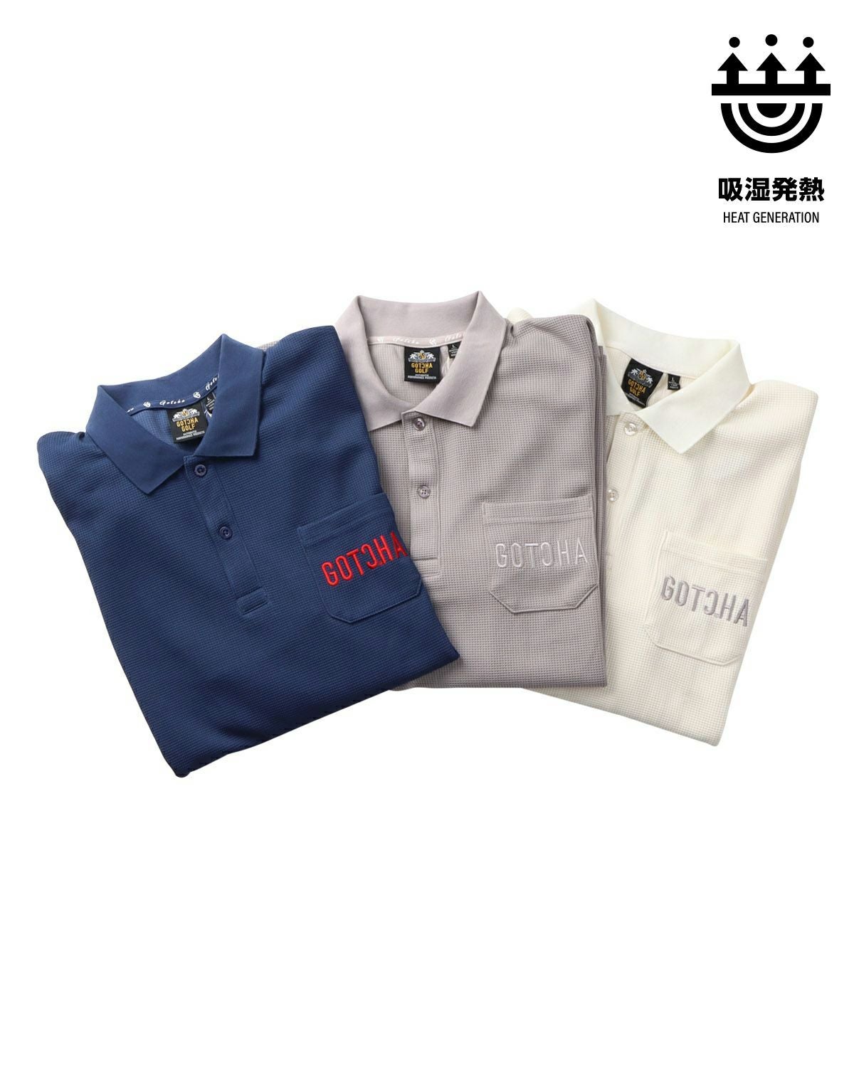 GOTCHA GOLF] 吸水速乾 ワッフル ロング ポロシャツ | PEET ONLINE STORE