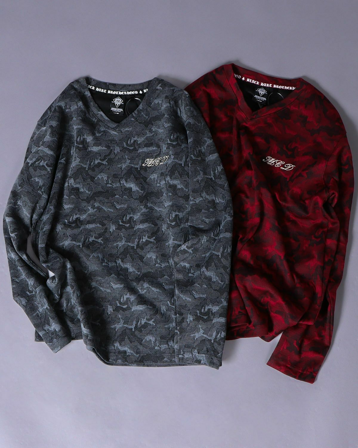 MCD] ジャカード 迷彩 Vネック ロンT | PEET ONLINE STORE