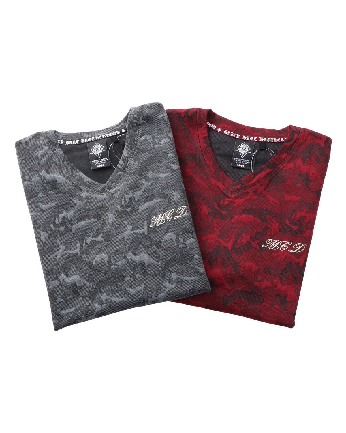 MCD] ジャカード 迷彩 Vネック ロンT | PEET ONLINE STORE