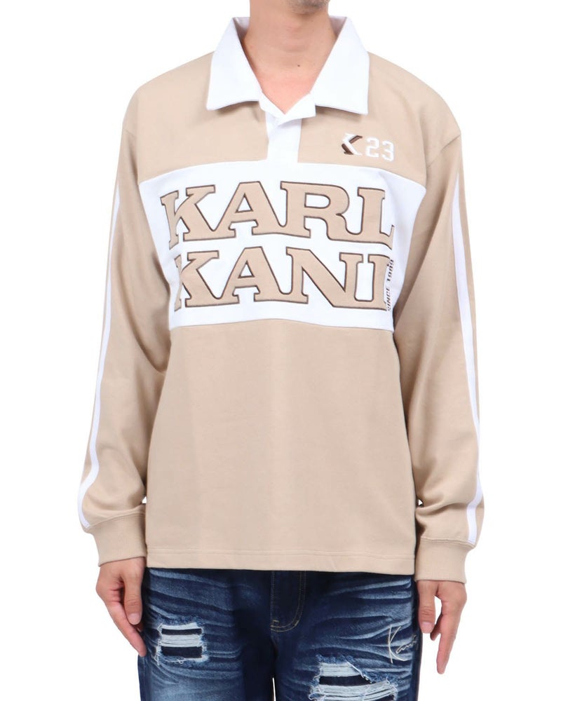 ベージュ：174cm62kg(Lサイズ着用)