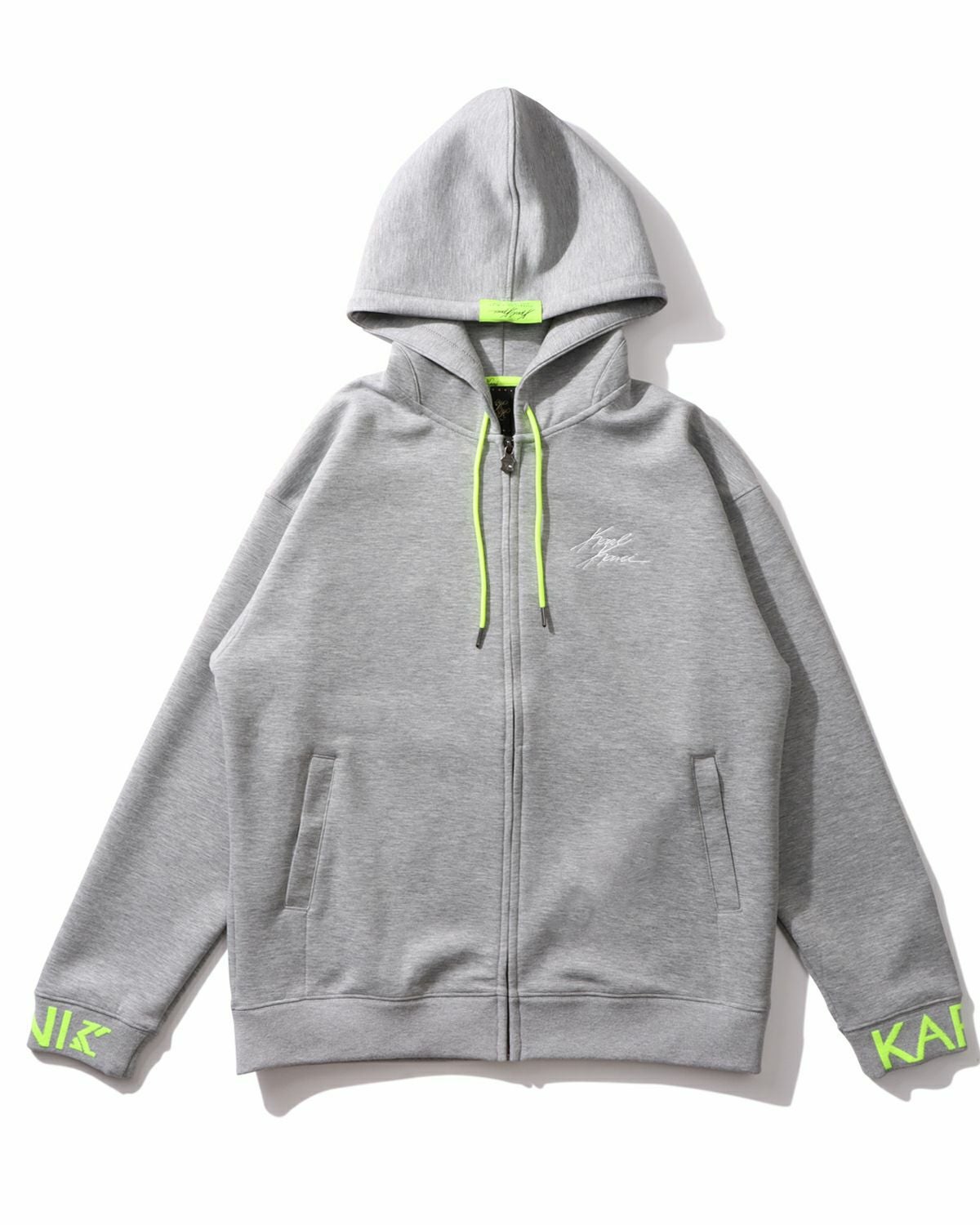 Karl Kani] ネオン ポイント ダンボールニット フルジップ パーカー