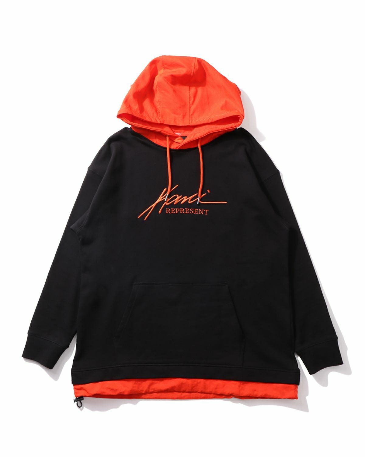 Karl Kani] ドロップショルダー ナイロン フェイクレイヤード プル