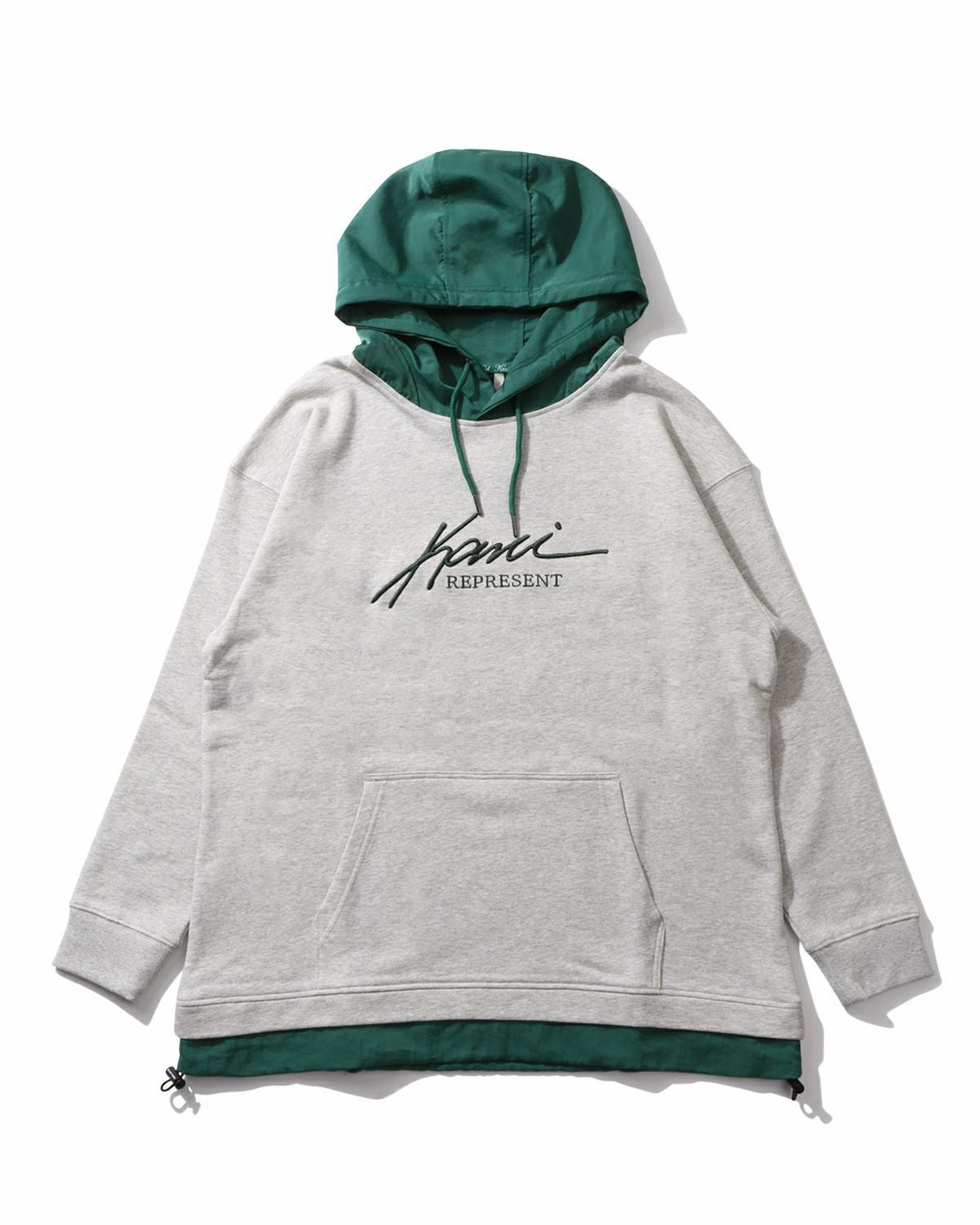 Karl Kani] ドロップショルダー ナイロン フェイクレイヤード プル