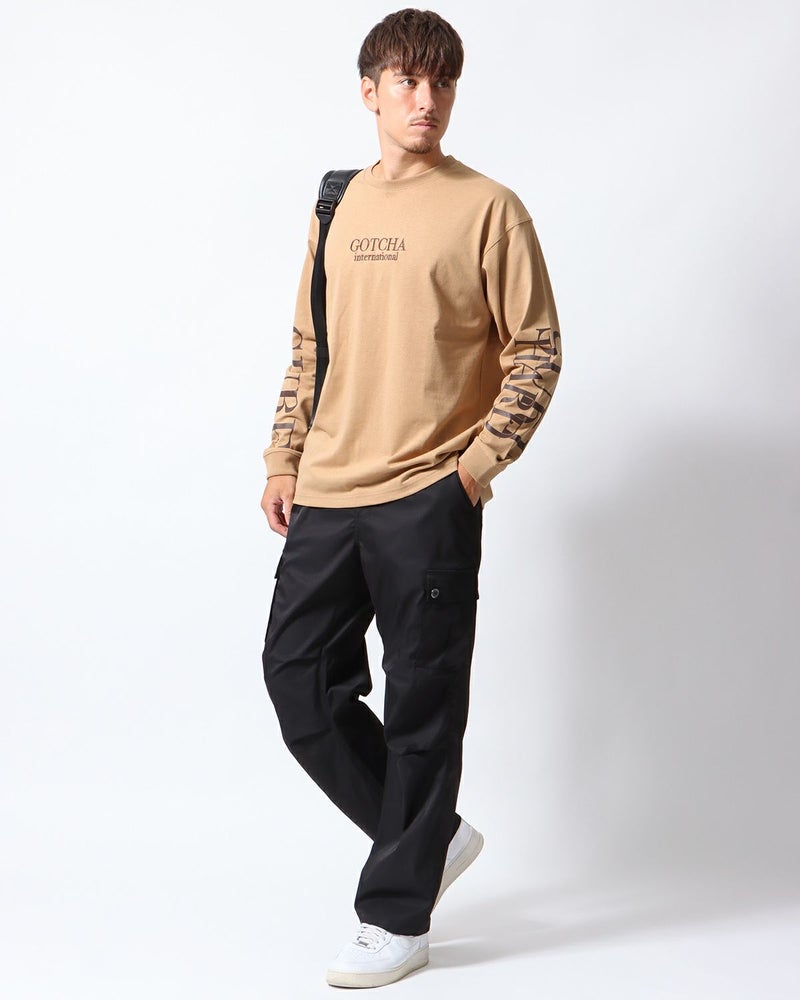 ベージュ：180cm/70kg(Lサイズ着用)