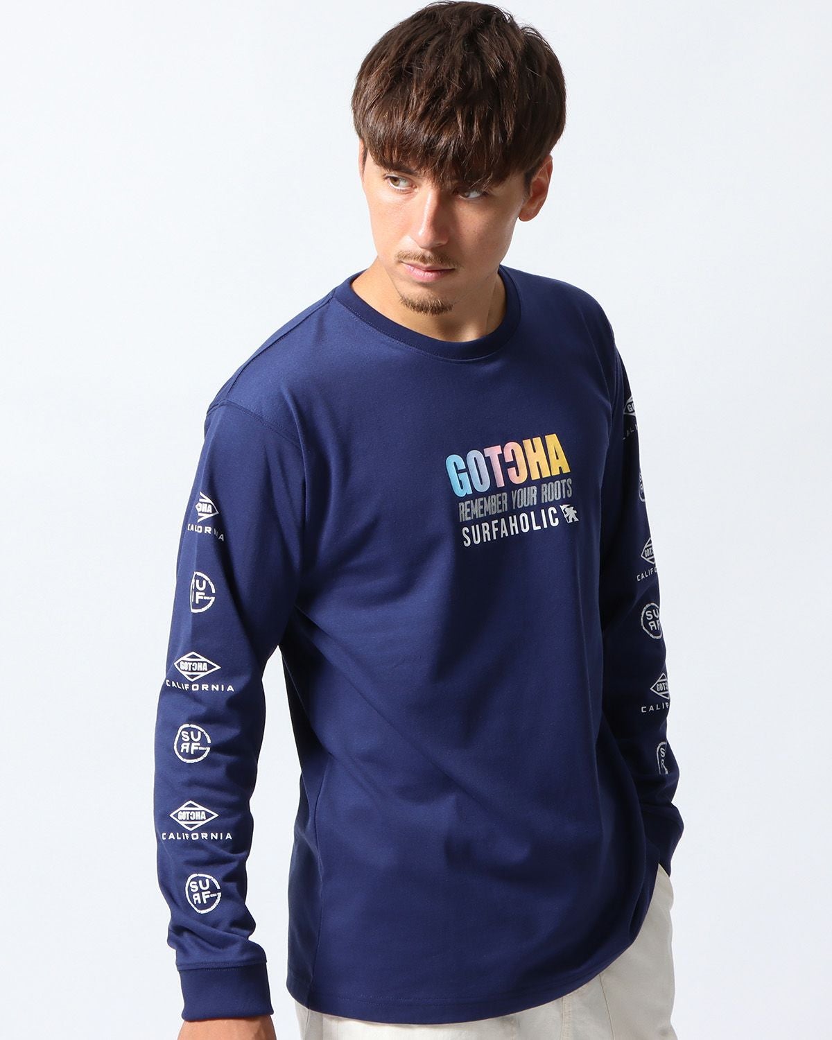 ゴッツグラデロンT （ダッシュブルーグラデ） GOTCHA] リミテッド ドライ UVカット グラデ サーフ ロンT | PEET