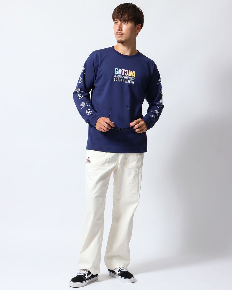 ネイビー：180cm/70kg(Lサイズ着用)