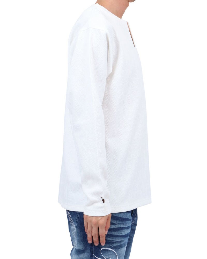 ホワイト：174cm62kg(Lサイズ着用)