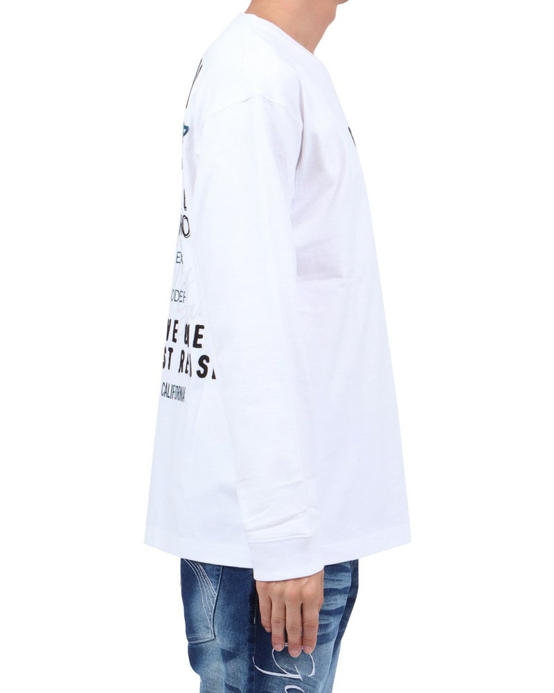 ホワイト：174cm62kg(Lサイズ着用)