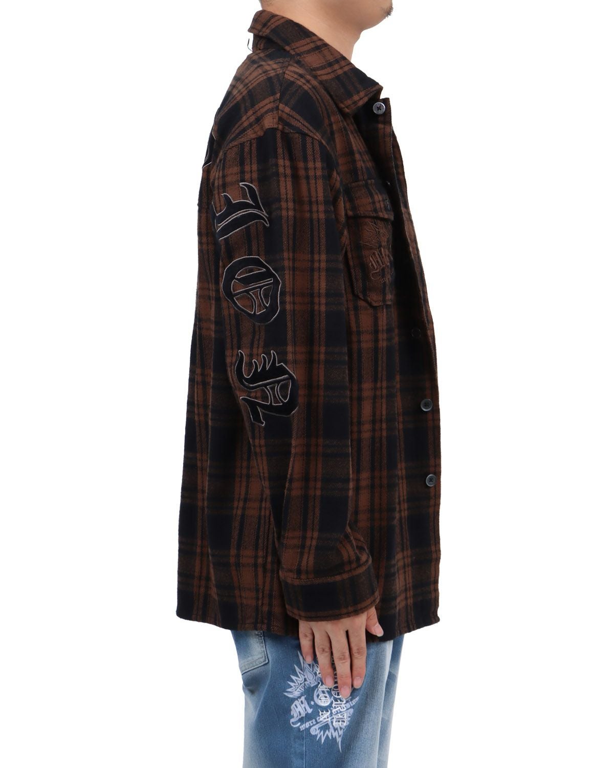 ブラウン：173cm63kg(Lサイズ着用)