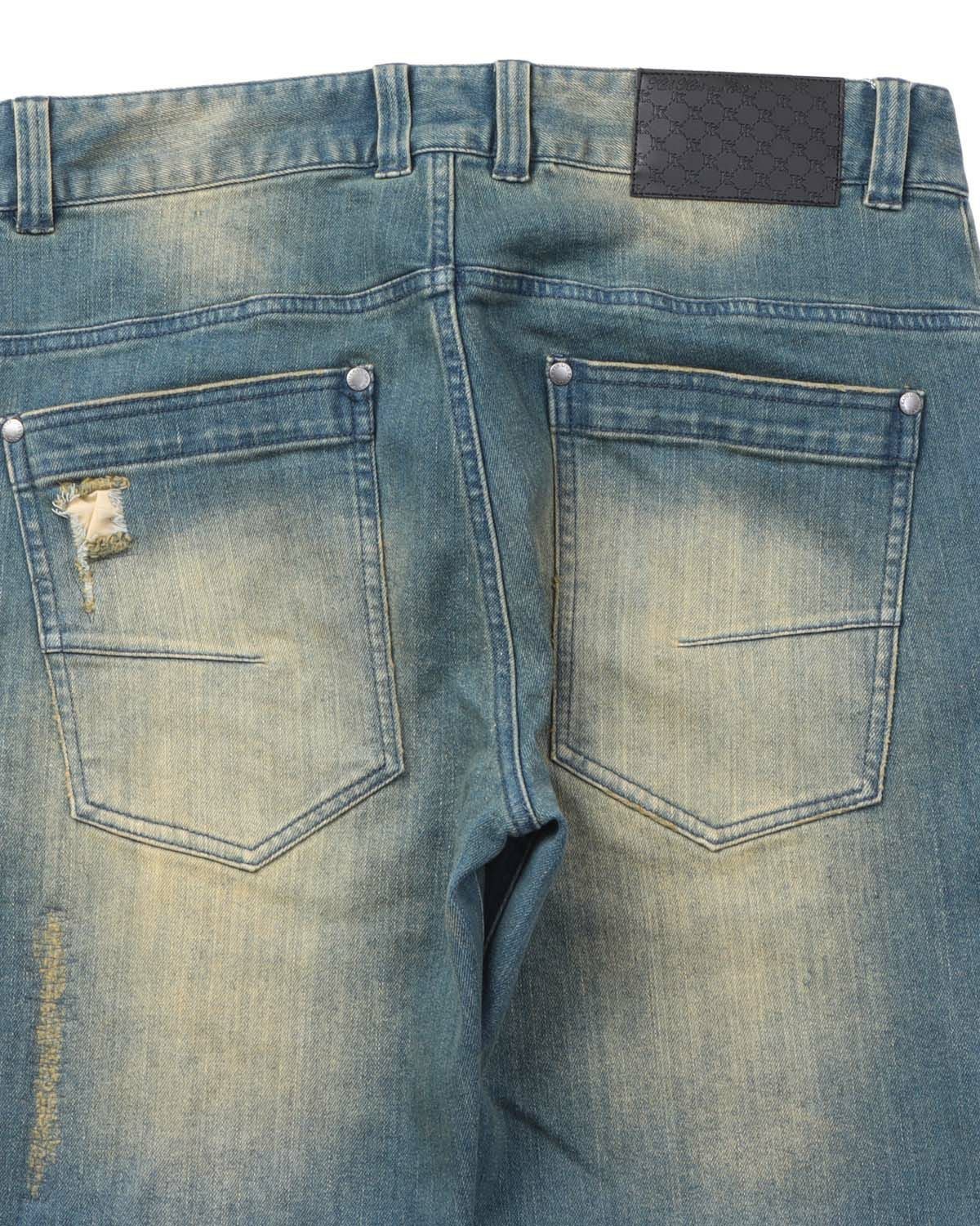 Karl Kani] ストレッチ スーパー スキニー ハードダメージ デニム
