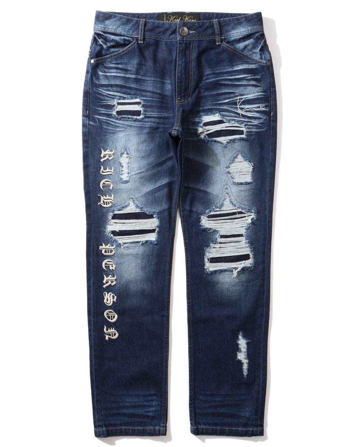 Karl Kani] ダメージ クロス ステッチ デニムパンツ | PEET ONLINE STORE