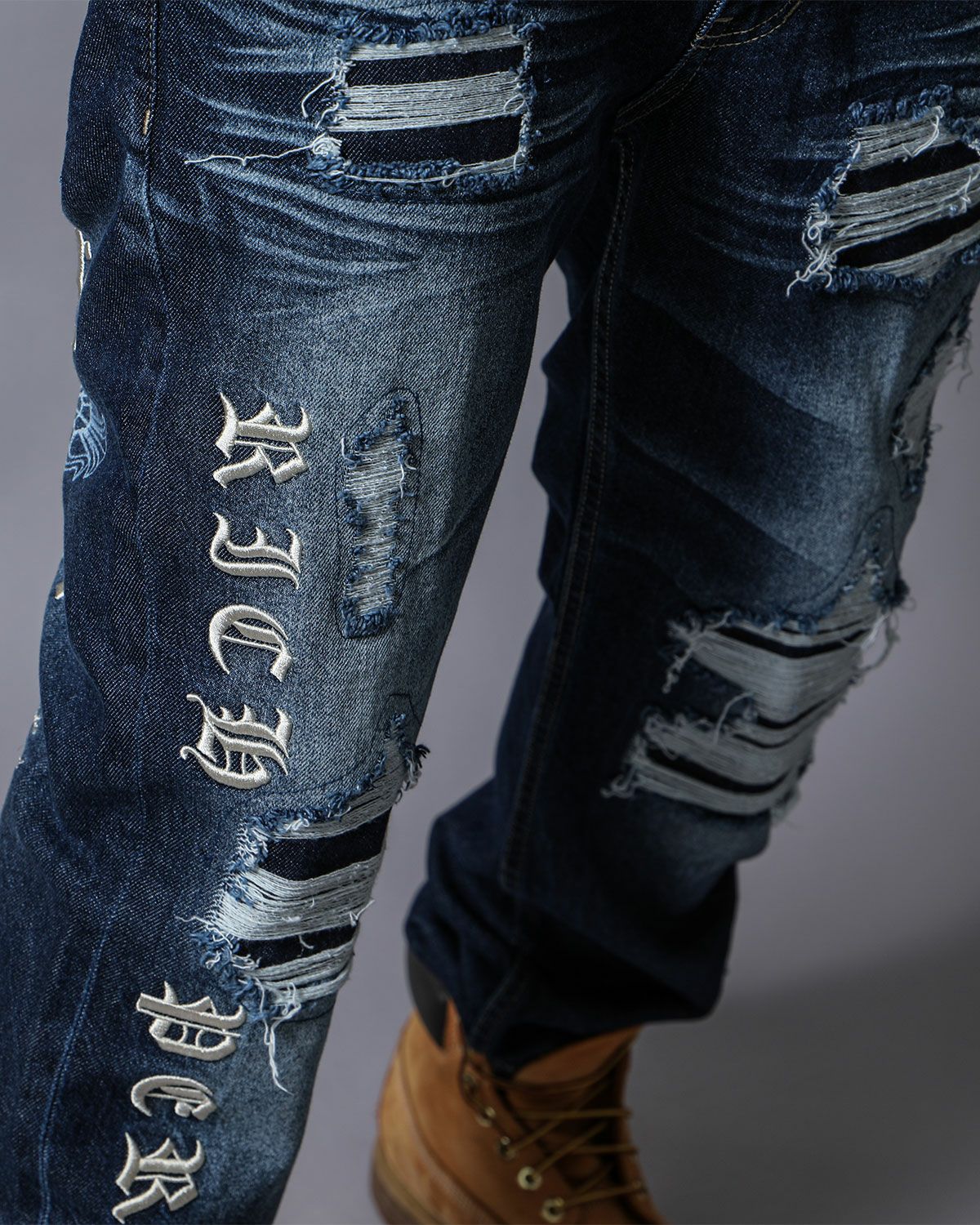 Karl Kani] ダメージ クロス ステッチ デニムパンツ | PEET ONLINE STORE