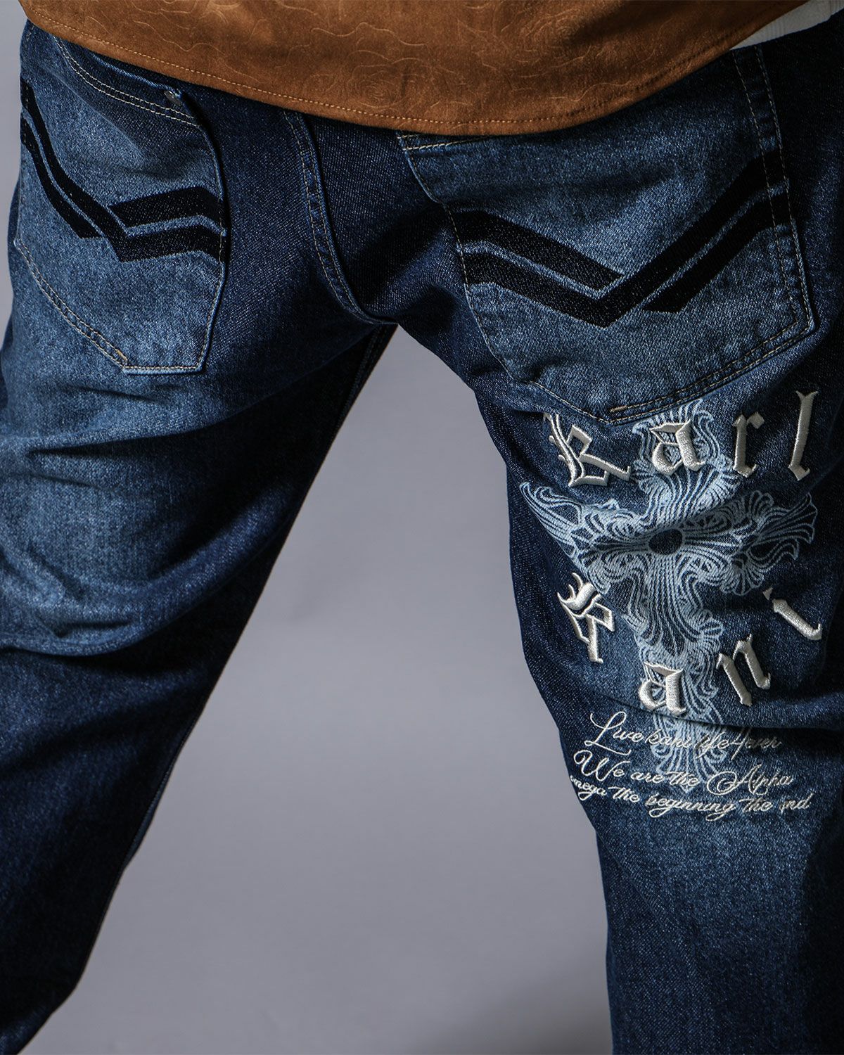 Karl Kani] ダメージ クロス ステッチ デニムパンツ | PEET ONLINE STORE