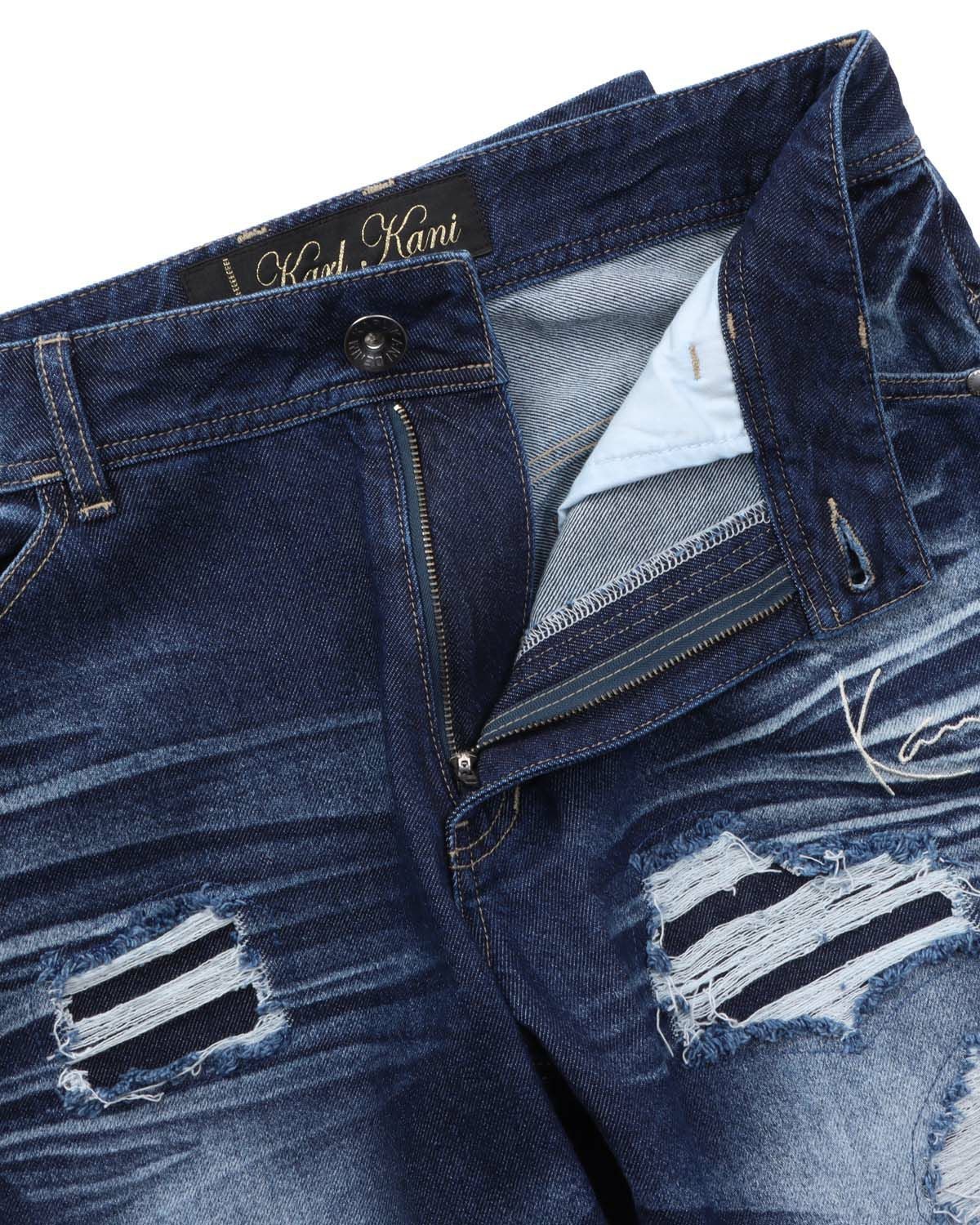 Karl Kani] ダメージ クロス ステッチ デニムパンツ | PEET ONLINE STORE