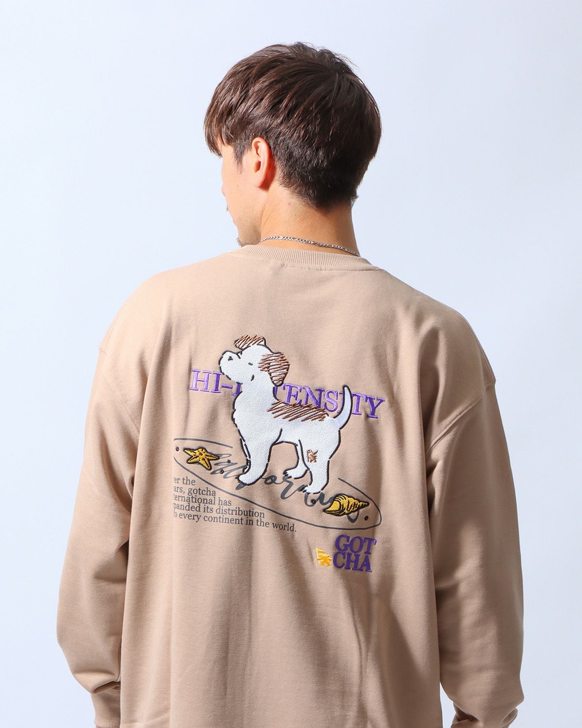 ベージュ：180cm/70kg(Lサイズ着用)