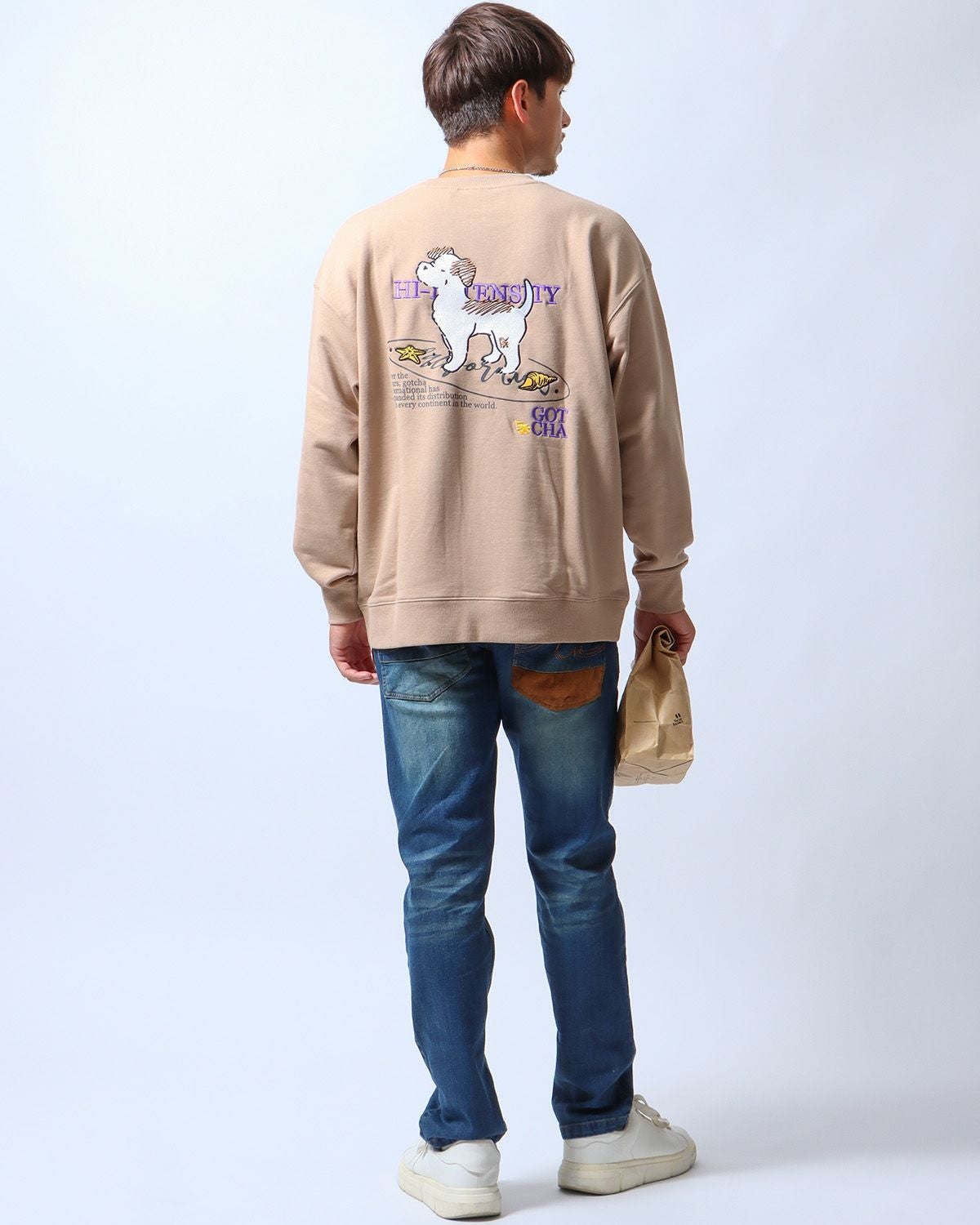 ベージュ：180cm/70kg(Lサイズ着用)