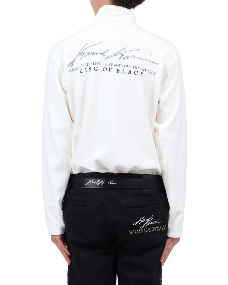 ホワイト：174cm62kg(Lサイズ着用)