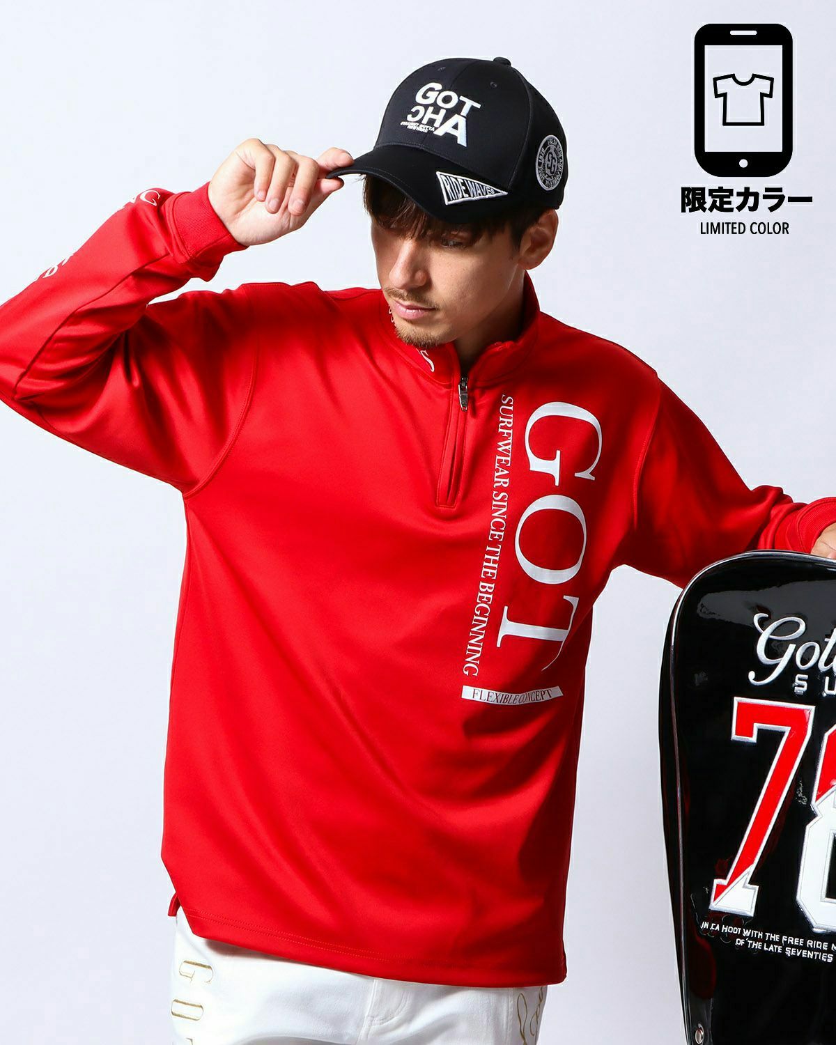 GOTCHA GOLF] ビッグ ロゴ ベーシック ハーフジップ ロンT | PEET